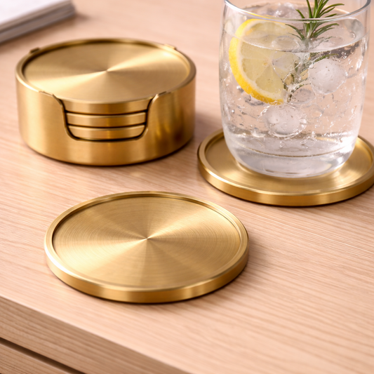 Urban Minimalism Brass Coasters